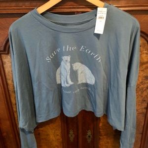 American Eagle wide cropped long-sleeve top